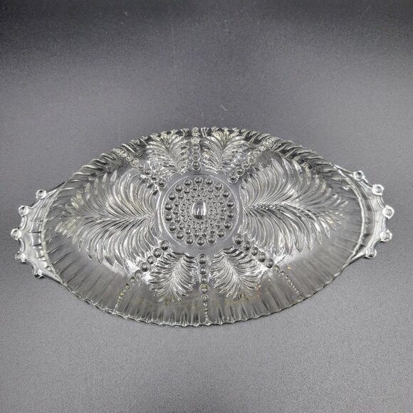 Glass Serving Trays Plates Set Of 2 Clear Vintage Charcuterie Serving Oval Read - Picture 9 of 11